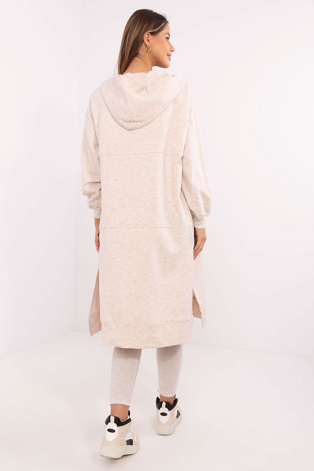 Tredelt Sett med Hettejakke, Topp og Leggings - FP til dame fra MS StyleHaven, størrelse one-size-fits-all, med long, kjolelengde midi, kjolestil sweater