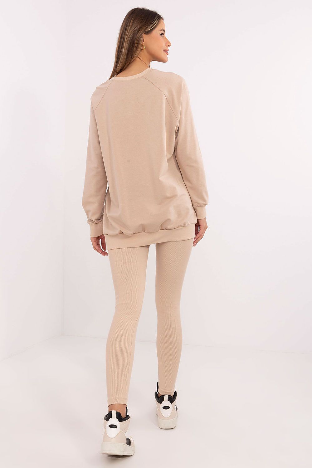 Sett med Sweatshirt og Leggings - FP til dame fra MS StyleHaven, størrelse one-size-fits-all, med long, kjolelengde midi, kjolestil sweater
