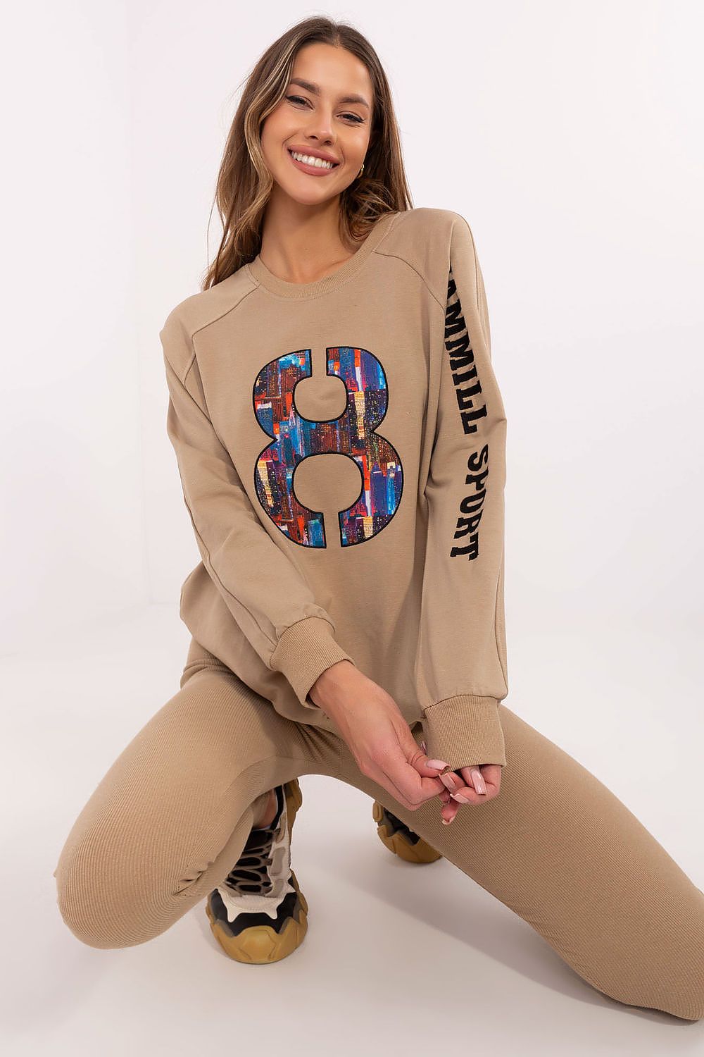 Sett med Sweatshirt og Leggings - FP til dame fra MS StyleHaven, størrelse one-size-fits-all, med long, kjolelengde midi, kjolestil sweater