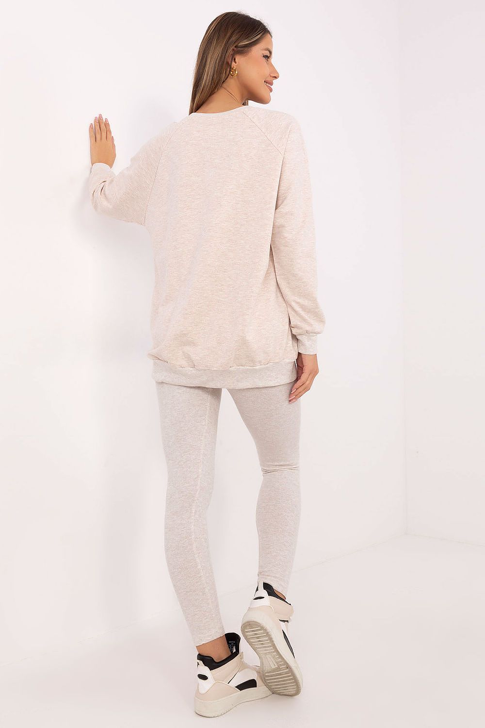 Sett med Sweatshirt og Leggings - FP til dame fra MS StyleHaven, størrelse one-size-fits-all, med long, kjolelengde midi, kjolestil sweater