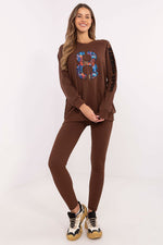 Sett med Sweatshirt og Leggings - FP til dame fra MS StyleHaven, størrelse one-size-fits-all, med long, kjolelengde midi, kjolestil sweater