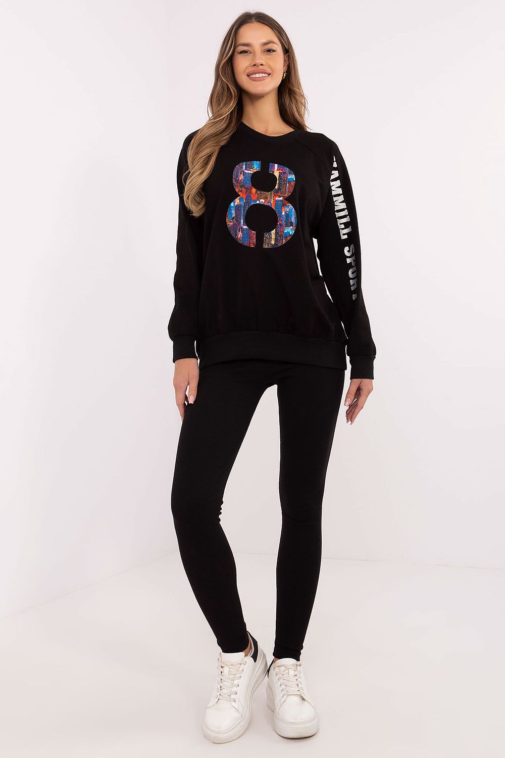 Sett med Sweatshirt og Leggings - FP til dame fra MS StyleHaven, størrelse one-size-fits-all, med long, kjolelengde midi, kjolestil sweater
