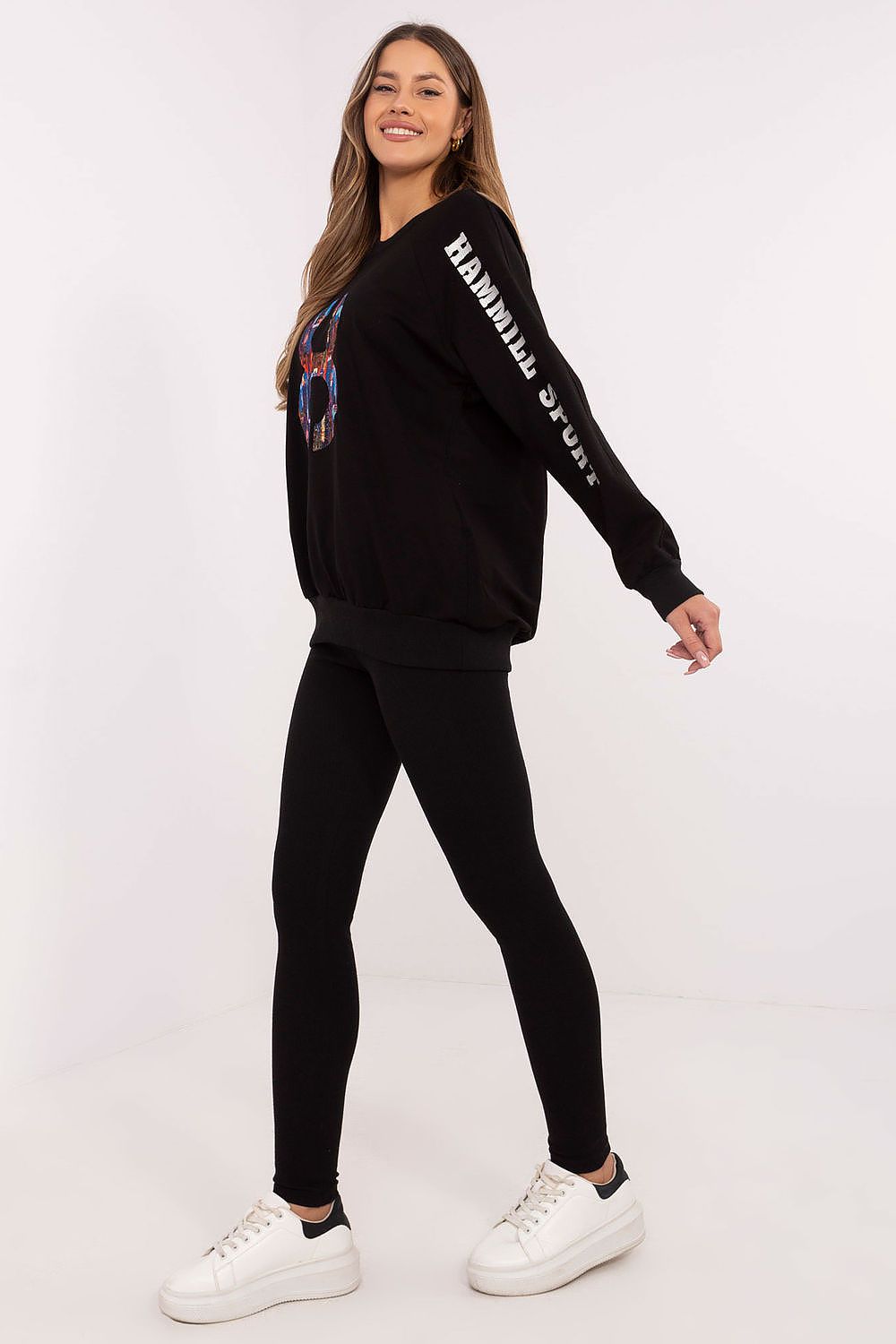 Sett med Sweatshirt og Leggings - FP til dame fra MS StyleHaven, størrelse one-size-fits-all, med long, kjolelengde midi, kjolestil sweater