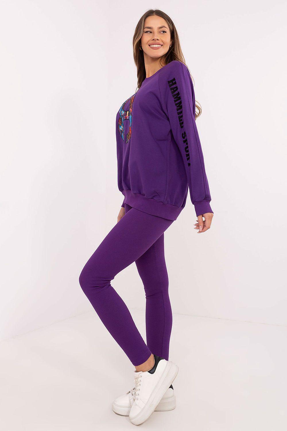 Sett med Sweatshirt og Leggings - FP til dame fra MS StyleHaven, størrelse one-size-fits-all, med long, kjolelengde midi, kjolestil sweater