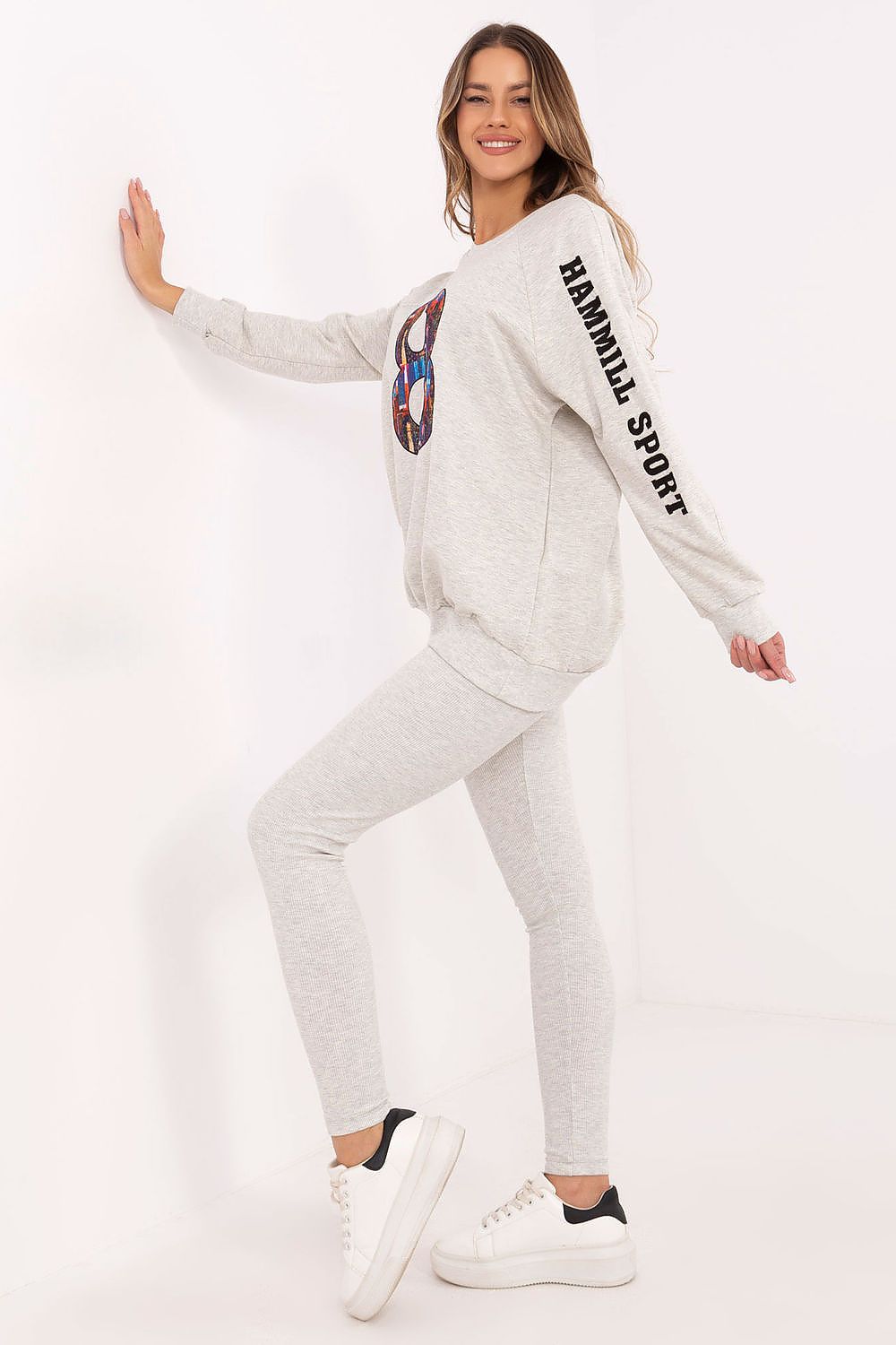 Sett med Sweatshirt og Leggings - FP til dame fra MS StyleHaven, størrelse one-size-fits-all, med long, kjolelengde midi, kjolestil sweater