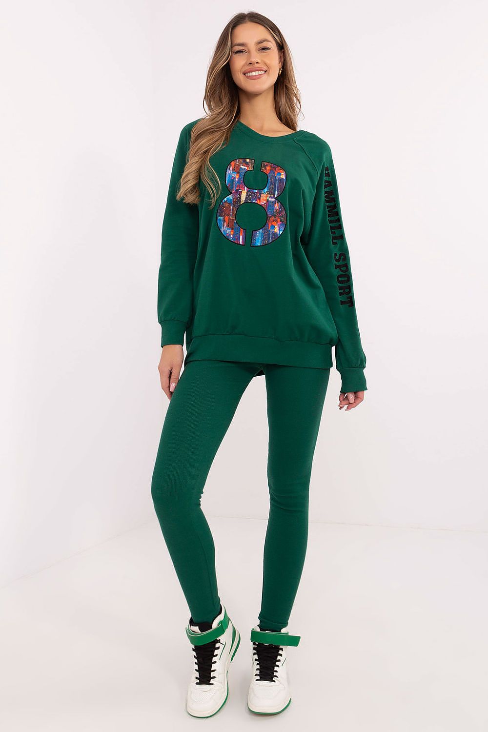 Sett med Sweatshirt og Leggings - FP til dame fra MS StyleHaven, størrelse one-size-fits-all, med long, kjolelengde midi, kjolestil sweater