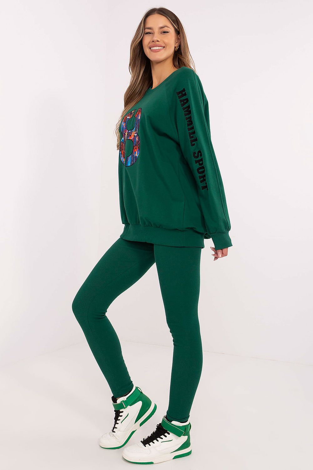 Sett med Sweatshirt og Leggings - FP til dame fra MS StyleHaven, størrelse one-size-fits-all, med long, kjolelengde midi, kjolestil sweater