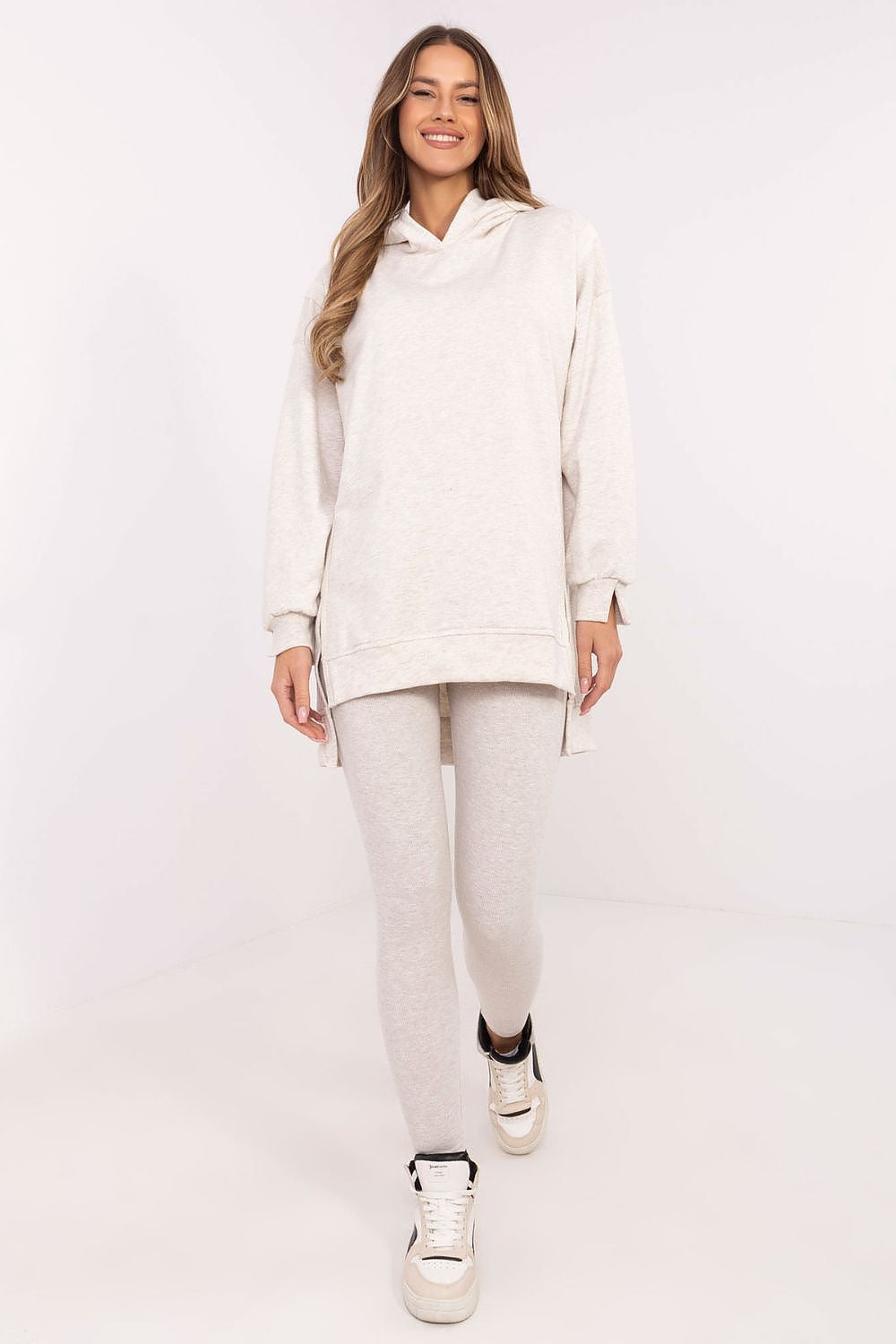 Sett med Lang Sweatshirt og Leggings - FP til dame fra MS StyleHaven, størrelse one-size-fits-all, med long, kjolelengde midi, kjolestil sweater