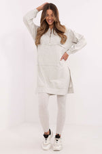 Sett med Lang Sweatshirt og Leggings - FP til dame fra MS StyleHaven, størrelse one-size-fits-all, med long, kjolelengde midi, kjolestil sweater