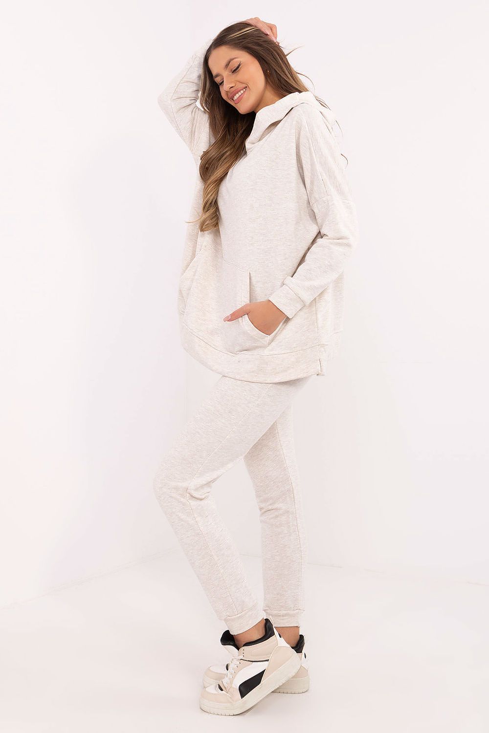 Joggedress med Kengurulomme - FP til dame fra MS StyleHaven, størrelse one-size-fits-all, med long, kjolelengde midi, kjolestil sweater