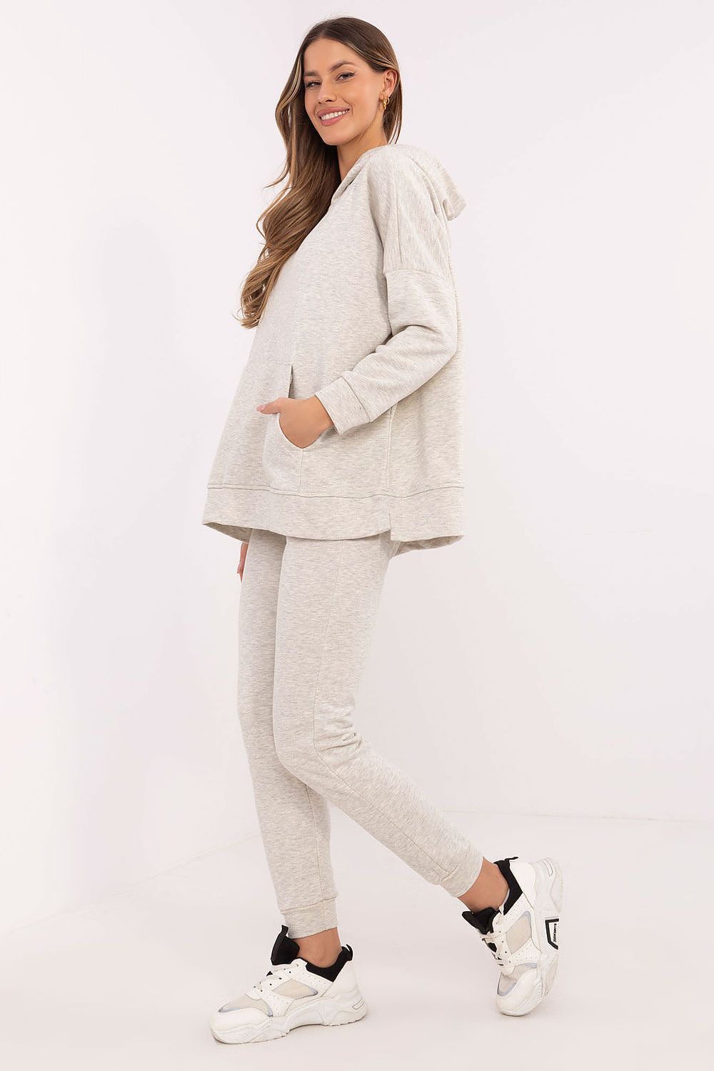 Joggedress med Kengurulomme - FP til dame fra MS StyleHaven, størrelse one-size-fits-all, med long, kjolelengde midi, kjolestil sweater