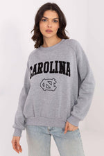 Damegenser med print - Sweatshirt FP til dame fra MS StyleHaven, størrelse one-size-fits-all, med long, bukselengde long, kjolelengde mini, kjolestil wrap; a-line