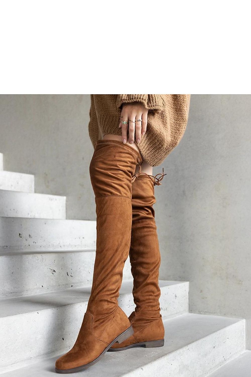 Hallora Brown lange plattformstøvler til dame fra MS StyleHaven, laget av Viskose; polyester; Polyamid, farge 37, størrelse 41, med long ermer, perfekt til dress