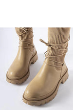 Eliot Beige sokkestøvler til dame til dame fra MS StyleHaven, laget av Viskose; polyester; Polyamid, farge beige, størrelse 38, med long ermer, perfekt til casual; dress