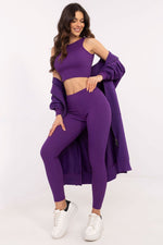 Tredelt Sett med Hettejakke, Topp og Leggings - FP til dame fra MS StyleHaven, størrelse one-size-fits-all, med long, kjolelengde midi, kjolestil sweater
