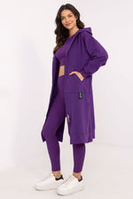 Tredelt Sett med Hettejakke, Topp og Leggings - FP til dame fra MS StyleHaven, størrelse one-size-fits-all, med long, kjolelengde midi, kjolestil sweater