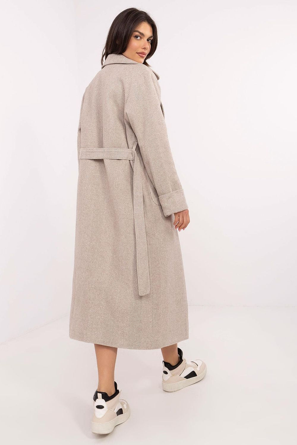 Lakerta Ullkåpe til dame til dame fra MS StyleHaven, laget av Ull; polyester, farge Brun, størrelse L/XL, med long ermer, perfekt til casual; dress