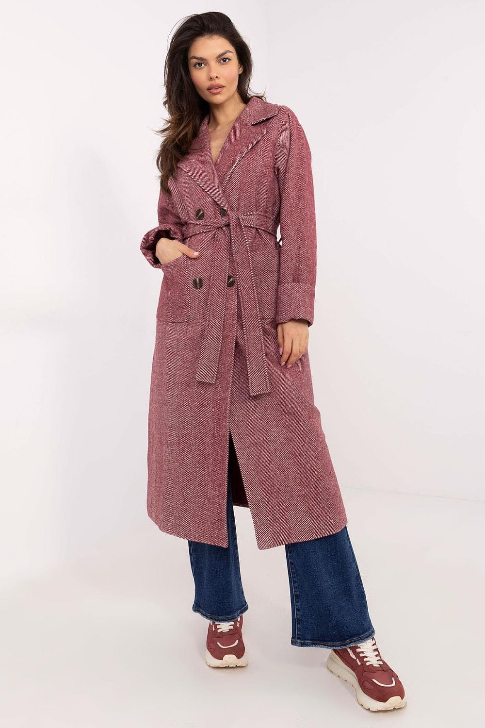 Lakerta Ullkåpe til dame til dame fra MS StyleHaven, laget av Ull; polyester, farge beige, størrelse S/M, med long ermer, perfekt til casual; dress
