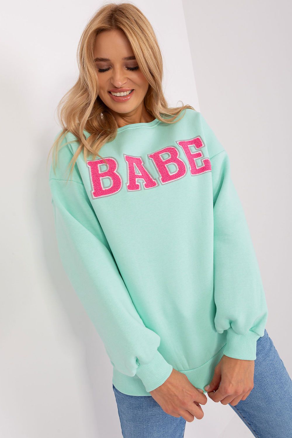 Casual damegenser med print - Sweatshirt FP til dame fra MS StyleHaven, størrelse one-size-fits-all, med short, bukselengde long, kjolelengde mini, kjolestil wrap; a-line