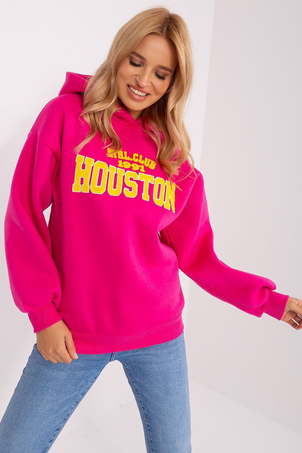 Dame Hettegenser - Sweatshirt FP til dame fra MS StyleHaven, størrelse one-size-fits-all, med short, bukselengde long, kjolelengde mini, kjolestil wrap; a-line