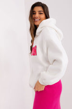 Dame Hettegenser - Sweatshirt FP til dame fra MS StyleHaven, størrelse one-size-fits-all, med short, bukselengde long, kjolelengde mini, kjolestil wrap; a-line