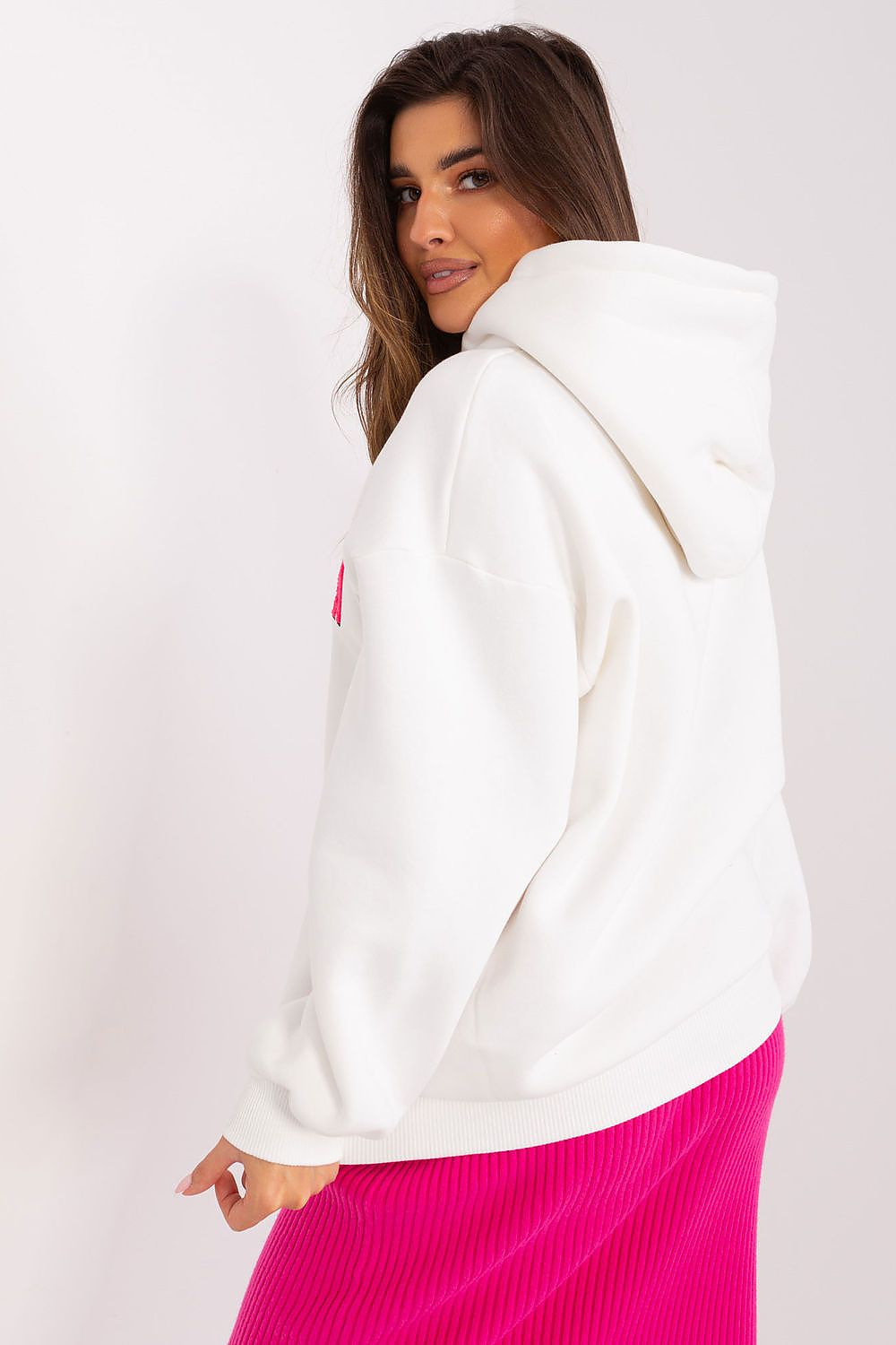 Dame Hettegenser - Sweatshirt FP til dame fra MS StyleHaven, størrelse one-size-fits-all, med short, bukselengde long, kjolelengde mini, kjolestil wrap; a-line