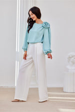 Valeria moderne vide ben bukser - Roco Fashion fra MS StyleHaven, størrelse 40, med long, bukselengde long, kjolelengde maxi, kjolestil flared; gown