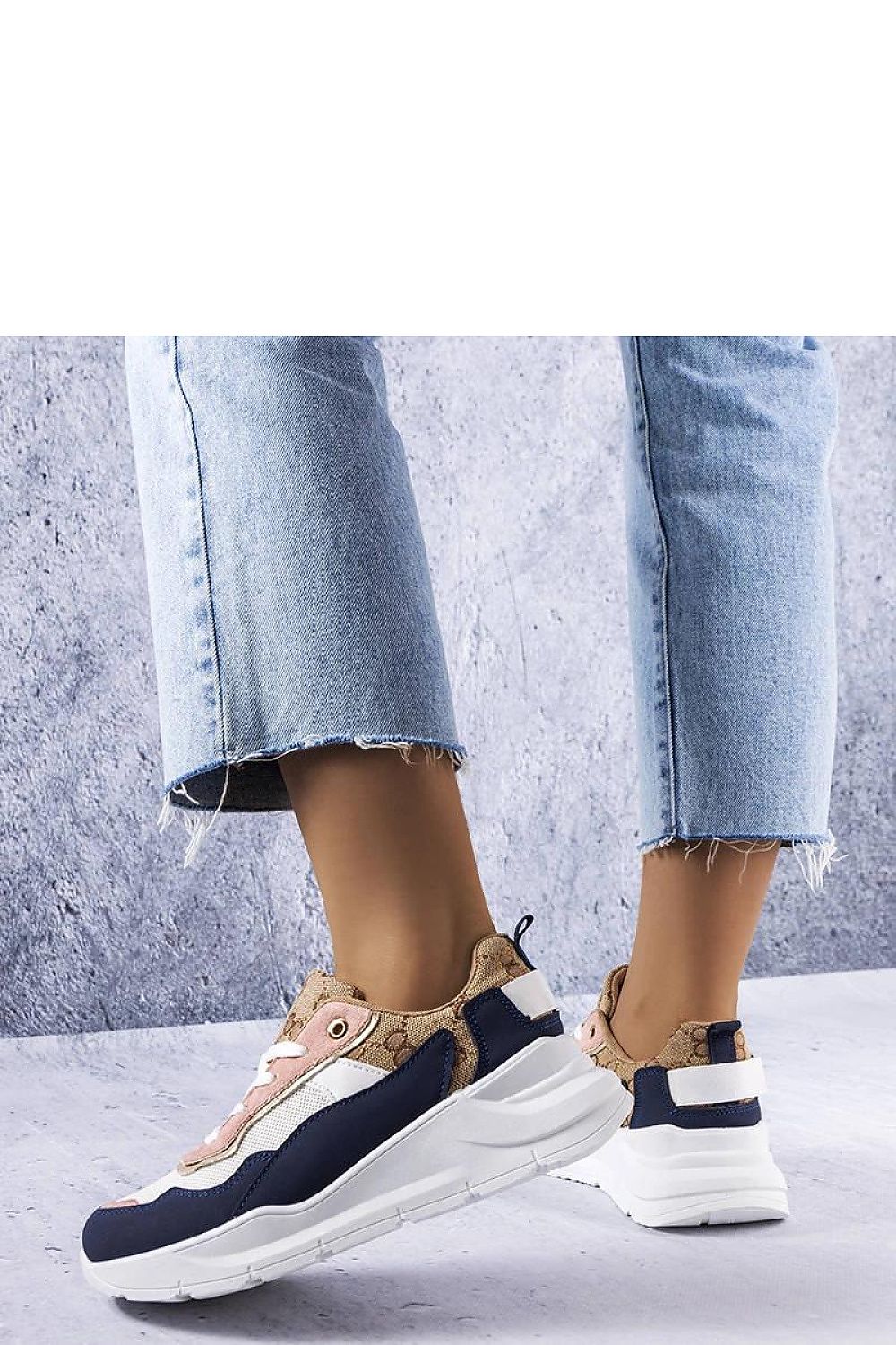 Navy Lebrun Sneakers - Trendy Comfort til dame fra MS StyleHaven, laget av Viskose; polyester; Polyamid, farge multi, størrelse 38, med long ermer, perfekt til casual; dress