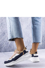 Navy Lebrun Sneakers - Trendy Comfort til dame fra MS StyleHaven, laget av Viskose; polyester; Polyamid, farge multi, størrelse 38, med long ermer, perfekt til casual; dress
