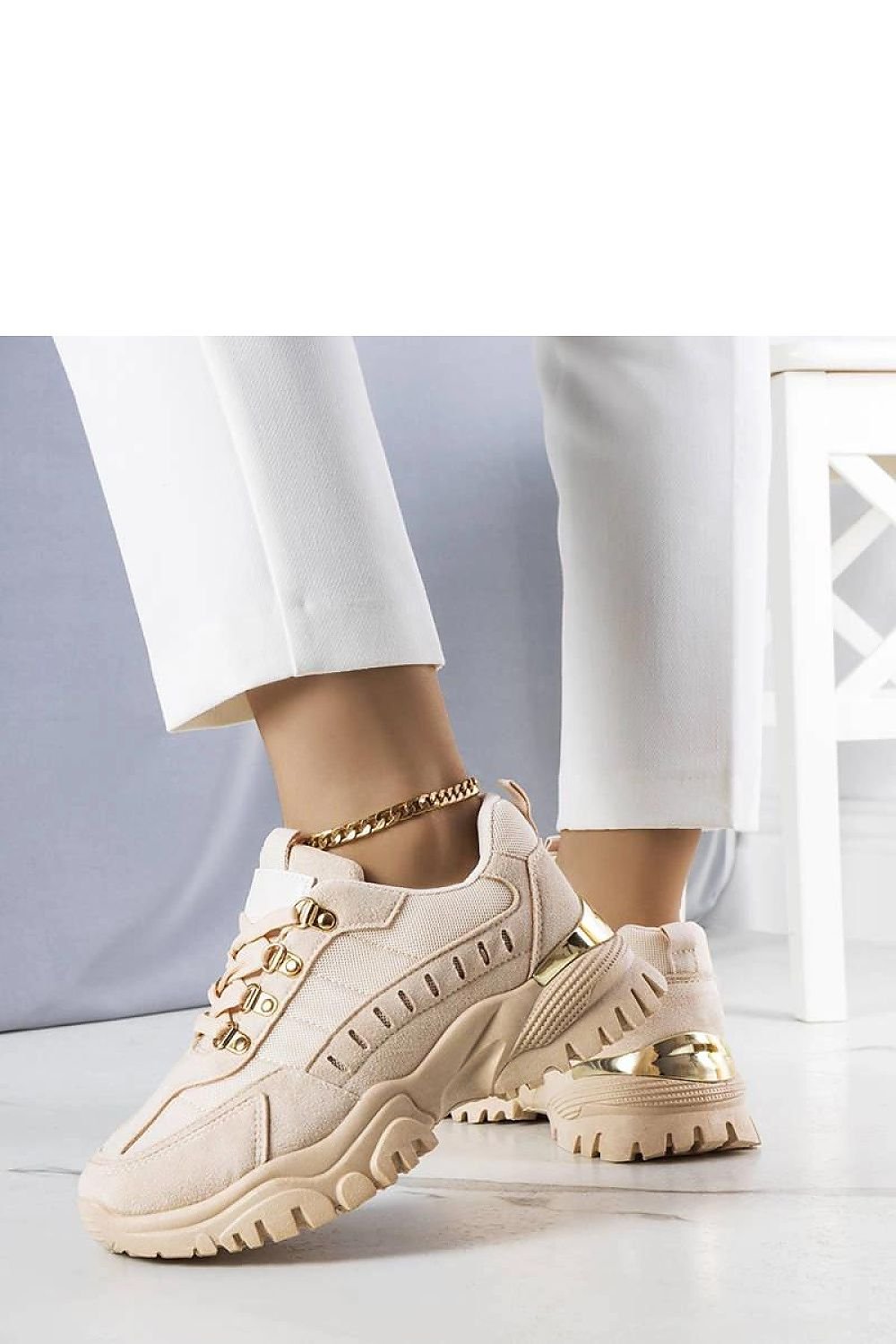 Beige Mindy Sneakers – Sommerkomfort til dame til dame fra MS StyleHaven, laget av Viskose; polyester; Polyamid, farge beige, størrelse 38, med long ermer, perfekt til casual
