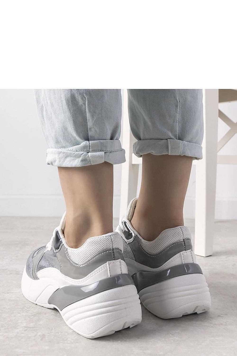 Rude Luxe dame sneakers med høy såle til dame fra MS StyleHaven, laget av Viskose; polyester; Polyamid, farge Sølv, størrelse 38, med long ermer, perfekt til casual; dress