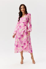 Celeste feminin form midikjole - Roco Fashion fra MS StyleHaven, størrelse 46, med long, bukselengde long, kjolelengde midi, kjolestil wrap; a-line