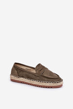 Espadriller i øko-semsket skinn til dame til dame fra MS StyleHaven, laget av Viskose; polyester; Polyamid, farge Brun, størrelse 37, med long ermer, perfekt til dress; casual
