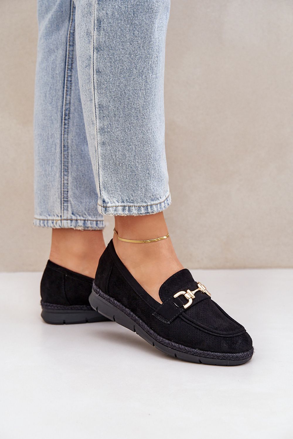 Mokkasiner til dame med overdel og gitter - Økosemskede til dame fra MS StyleHaven, laget av Viskose; polyester; Polyamid, med detaljer i suede; faux-leather, farge Svart, størrelse 36, med long ermer, hælhøyde flat, skostørrelse 36; 37; 38; 39; 40; 41, perfekt til dress; casual