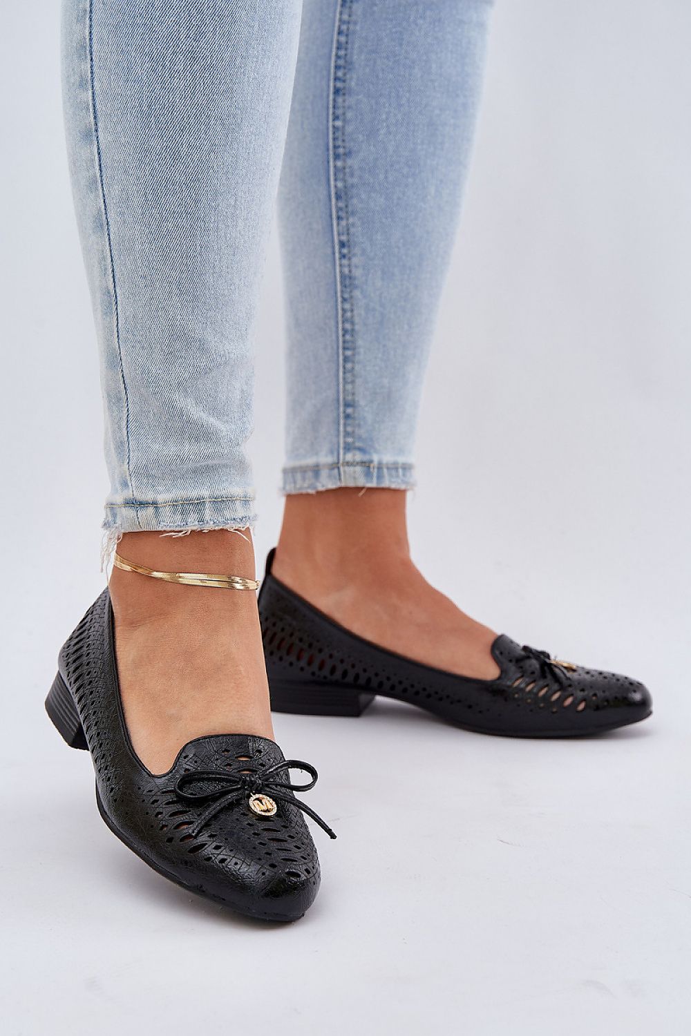 ballerina-sko Step in style til dame fra MS StyleHaven, laget av Bomull; polyester, med detaljer i faux-leather, farge Svart, størrelse 36, med 45720 ermer, hælhøyde low; flat, skostørrelse 36; 37; 38; 39; 40; 41, perfekt til casual; dress
