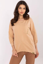 Elegant hverdagsbluse – 3/4 ermer til dame fra MS StyleHaven, størrelse S, med short, bukselengde long, kjolelengde mini, kjolestil wrap; a-line