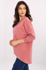 Elegant hverdagsbluse – 3/4 ermer til dame fra MS StyleHaven, størrelse L, med short, bukselengde long, kjolelengde mini, kjolestil wrap; a-line