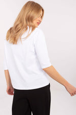 Bluse 3/4-ermer til dame til dame fra MS StyleHaven, størrelse M, med short, bukselengde long, kjolelengde mini, kjolestil wrap; a-line