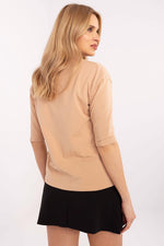 Bluse 3/4-ermer til dame til dame fra MS StyleHaven, størrelse S, med short, bukselengde long, kjolelengde mini, kjolestil wrap; a-line