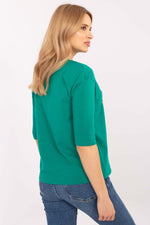 Bluse 3/4-ermer til dame til dame fra MS StyleHaven, størrelse XL, med short, bukselengde long, kjolelengde mini, kjolestil wrap; a-line