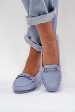 Mocassin Step in Style til dame fra MS StyleHaven, laget av modal-1; Bomull; Elastan, farge Blå, størrelse 38, med 45720 ermer, perfekt til casual