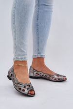 ballerina-sko Step in style til dame fra MS StyleHaven, laget av Bomull; polyester, med detaljer i faux-leather, farge Grå, størrelse 36, med 45720 ermer, hælhøyde low; flat, skostørrelse 36; 37; 38; 39; 40; 41, perfekt til casual; dress