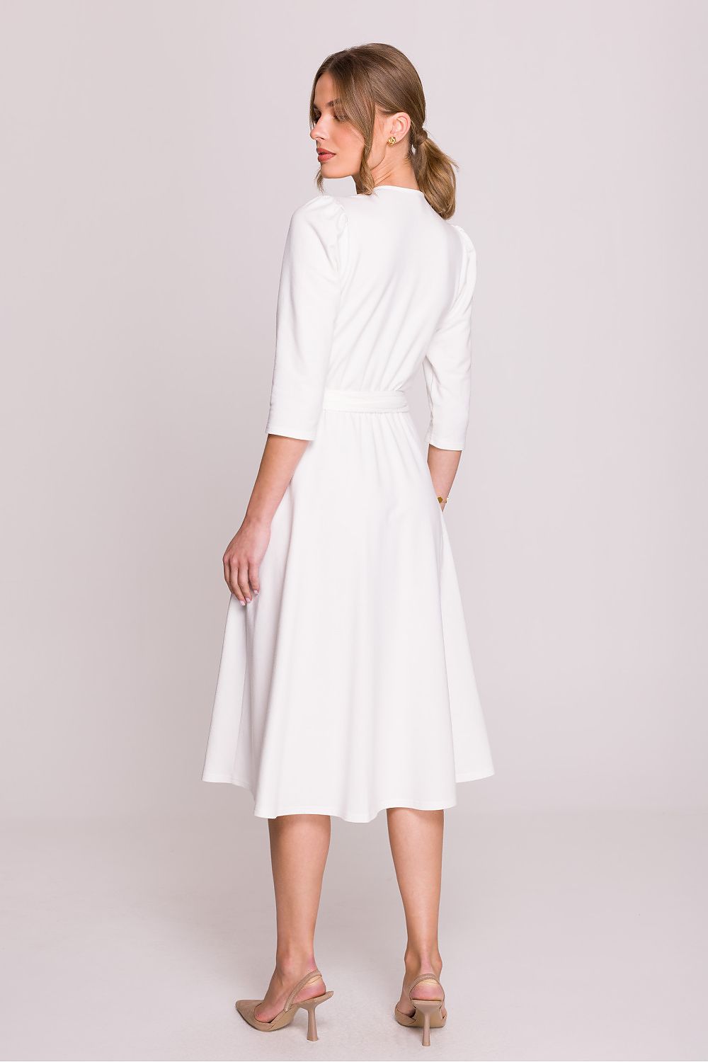 Dagkjole Stylove til dame fra MS StyleHaven, laget av modal-1; Bomull; Elastan, farge Grå, størrelse XL, med lang ermer, perfekt til casual; dress