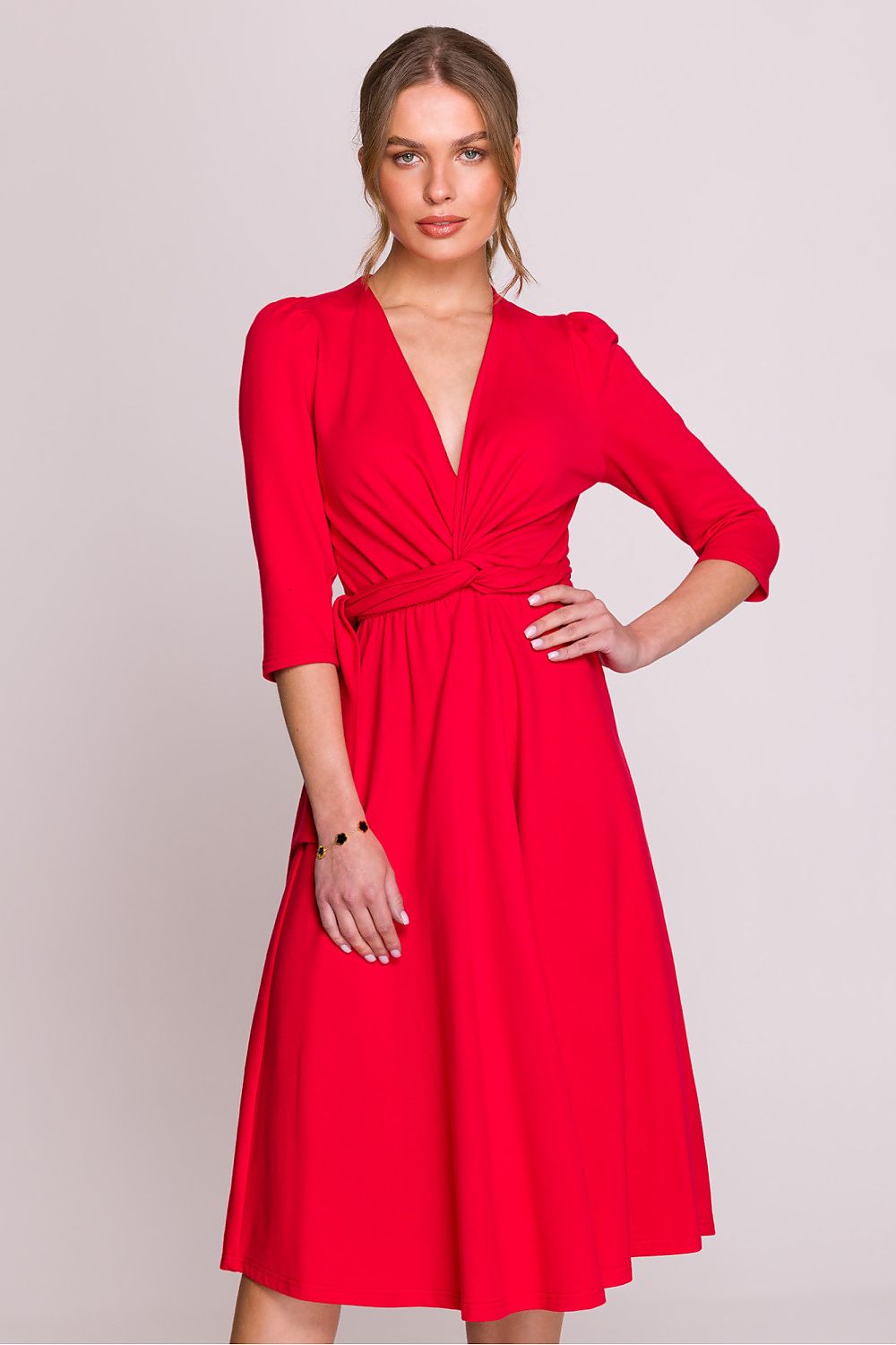 Dagkjole Stylove til dame fra MS StyleHaven, laget av modal-1; Bomull; Elastan, farge Grå, størrelse XXL, med lang ermer, perfekt til casual; dress