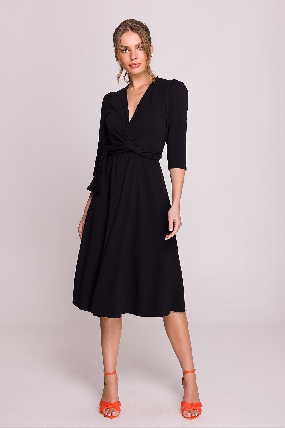 Dagkjole Stylove til dame fra MS StyleHaven, laget av modal-1; Bomull; Elastan, farge beige, størrelse XL, med lang ermer, perfekt til casual; dress