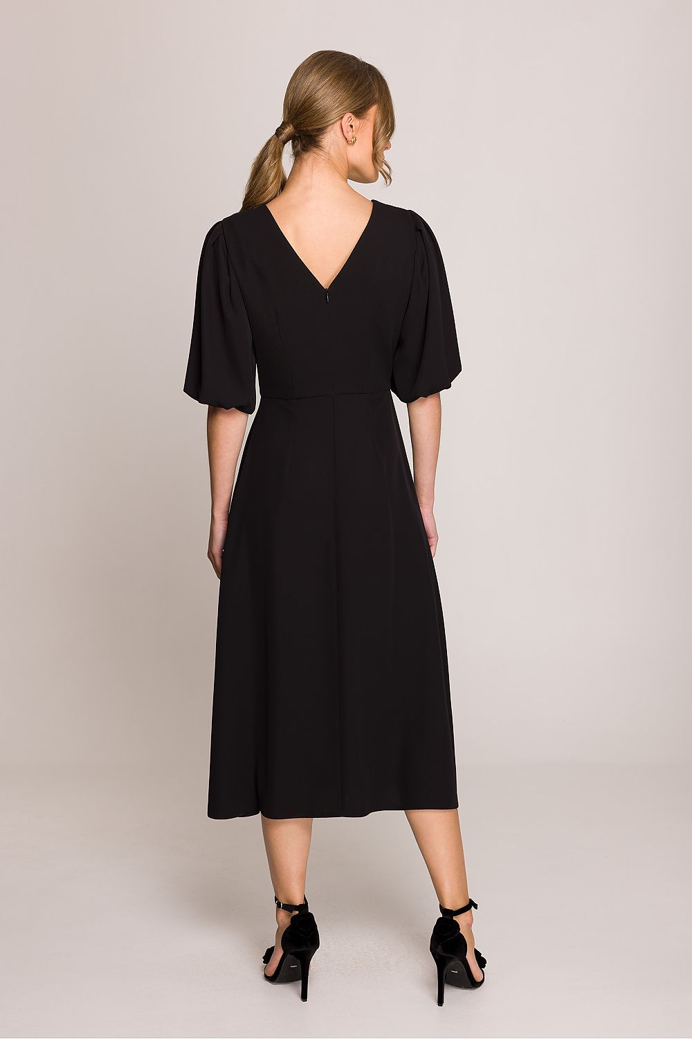 Dagkjole Stylove til dame fra MS StyleHaven, laget av polyester; Elastan-1, farge Blå 2, størrelse XL, med 3-4; short ermer, perfekt til casual; dress