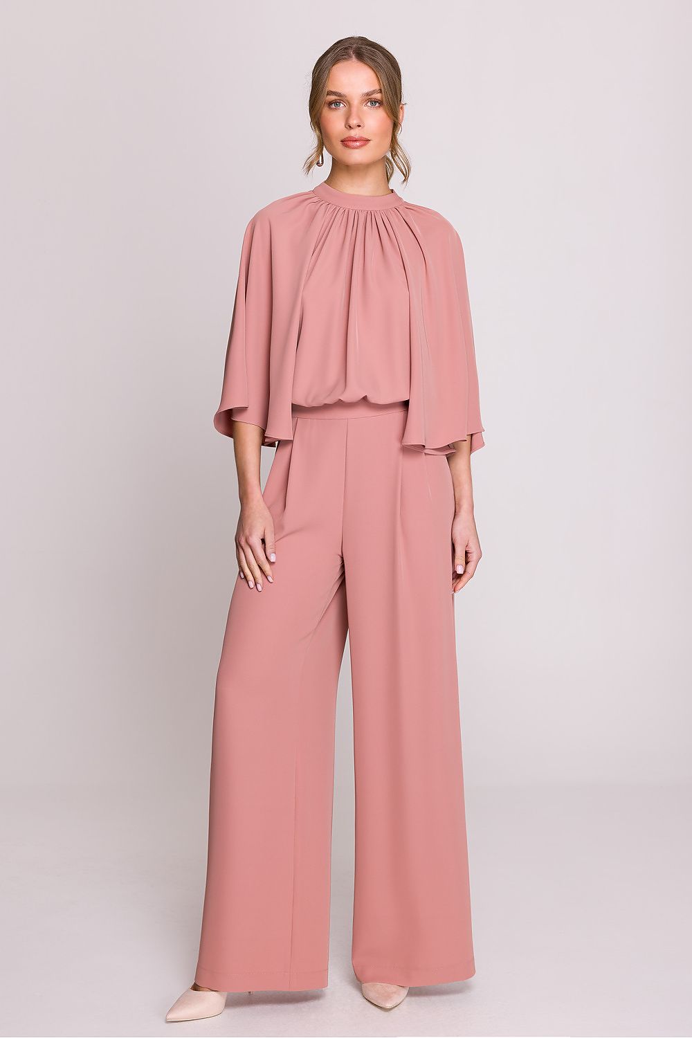 Dress Stylove til dame fra MS StyleHaven, laget av polyester; Elastan-1, farge Blå, størrelse L, med long; sleeveless; 3-4 ermer, perfekt til casual; dress