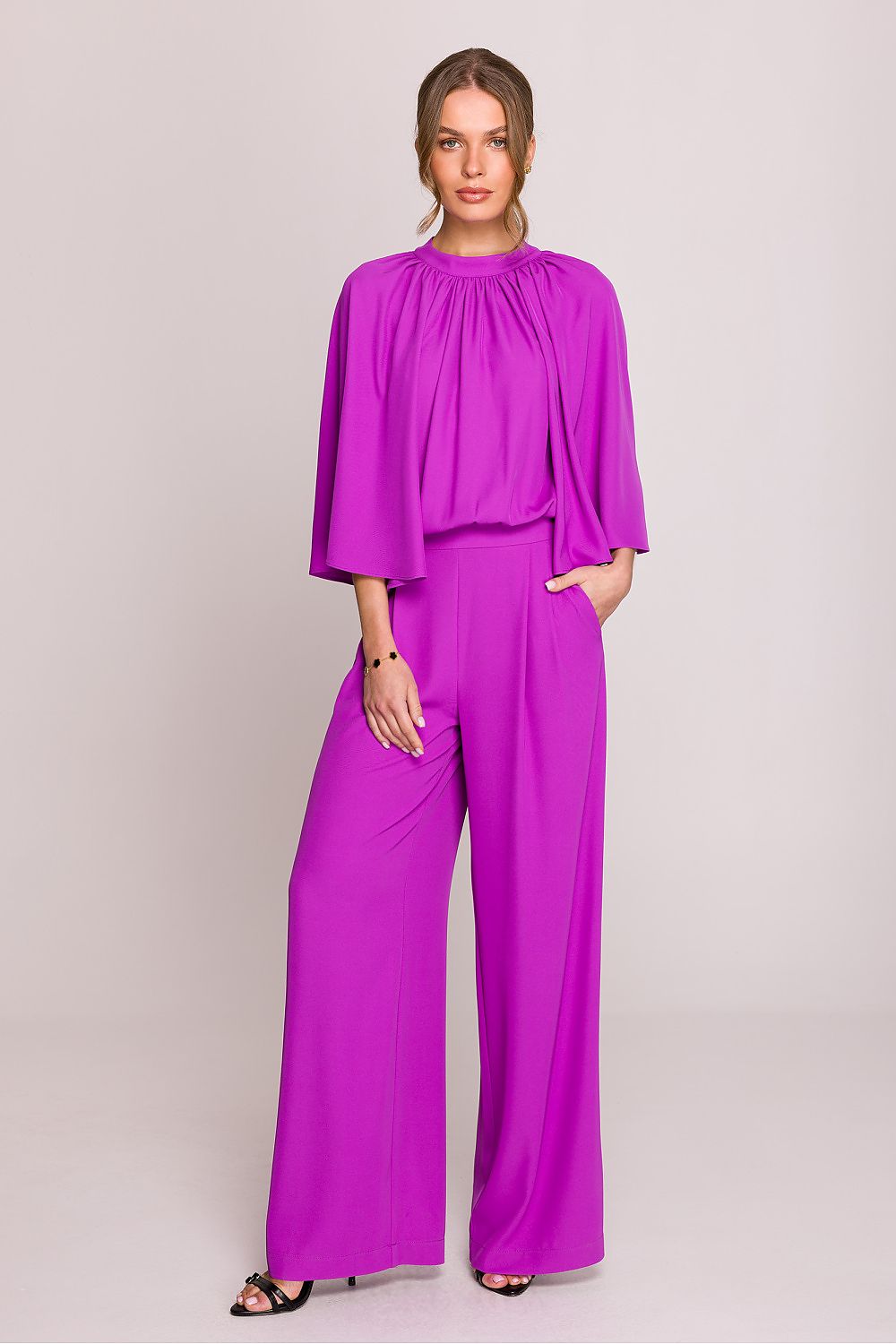 Dress Stylove til dame fra MS StyleHaven, laget av polyester; Elastan-1, farge Rosa, størrelse L, med long; sleeveless; 3-4 ermer, perfekt til casual; dress