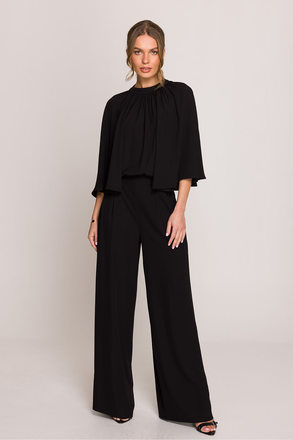 Dress Stylove til dame fra MS StyleHaven, laget av polyester; Elastan-1, farge Blå 2, størrelse s, med long; sleeveless; 3-4 ermer, perfekt til casual; dress