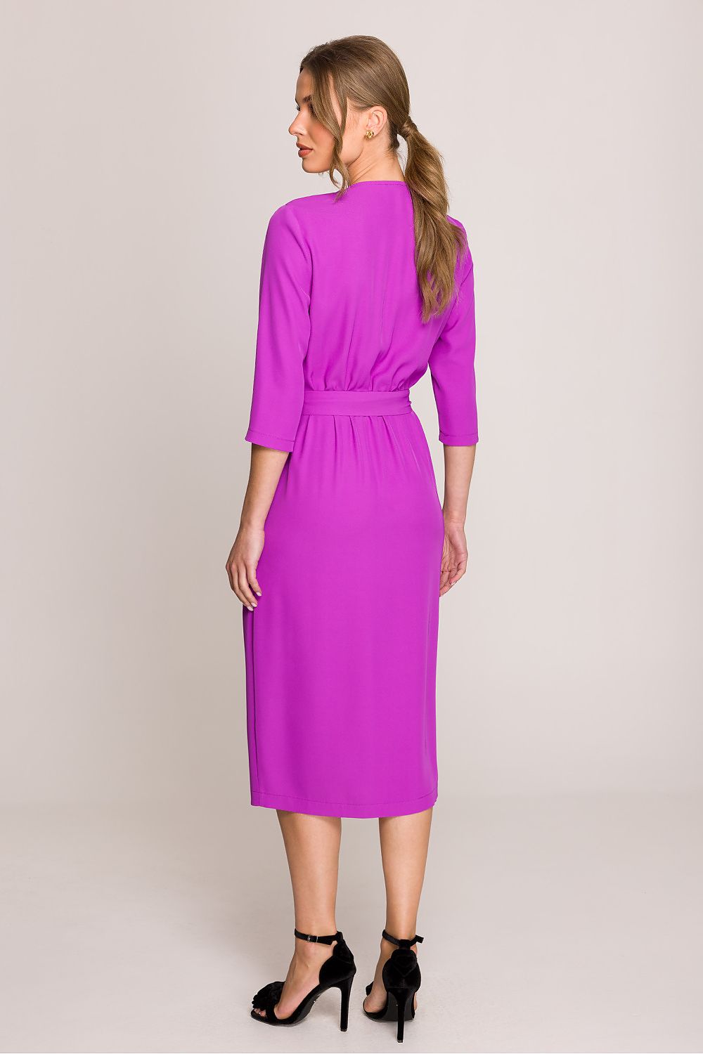 Dagkjole Stylove til dame fra MS StyleHaven, laget av polyester, farge Rosa, størrelse XXL, med lang ermer, perfekt til casual; dress